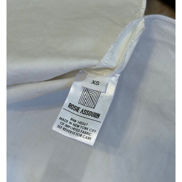 ROSIE ASSOULIN Contrast Rib Knit Black White Shirt VGUC XS - Picture 5 of 5